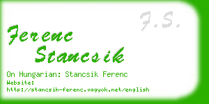 ferenc stancsik business card